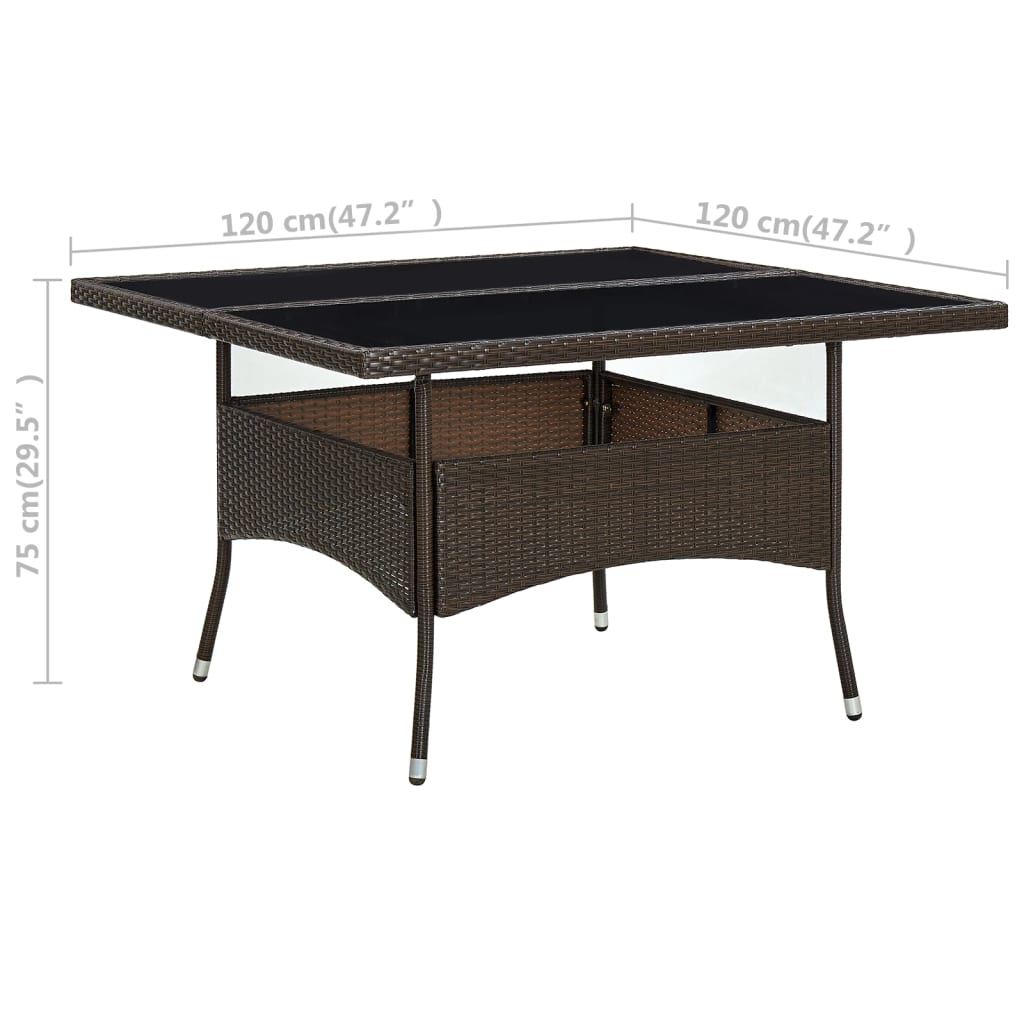 Dining Table | Brown | PE rattan | Medium | Durable | Dining Table