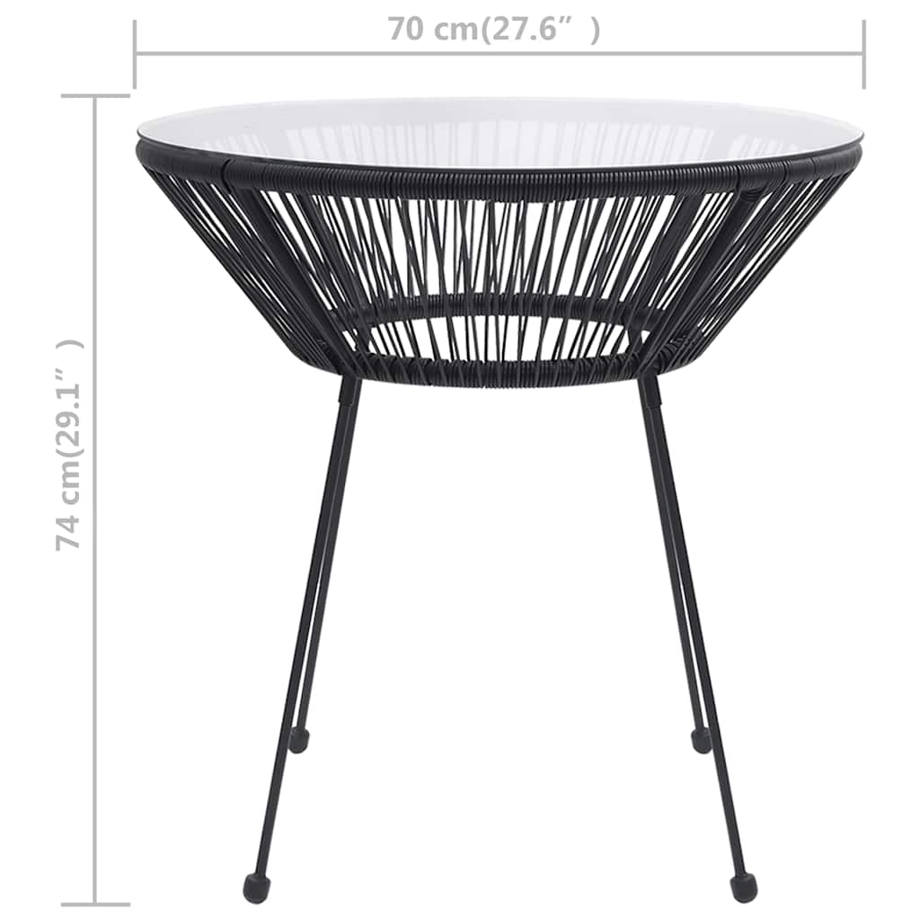 Garden Dining Table | Black, Transparent