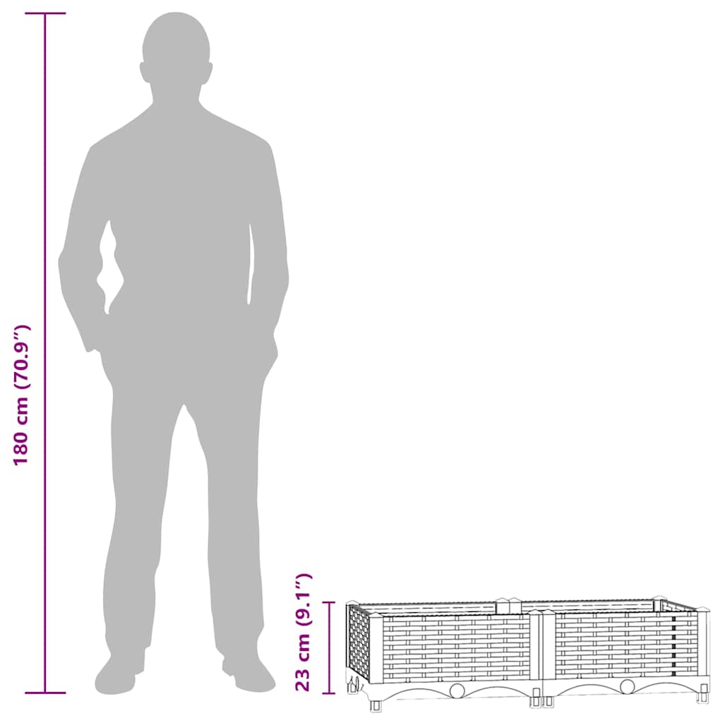 310398 vidaXL Raised Bed 80x40x23 cm Polypropylene