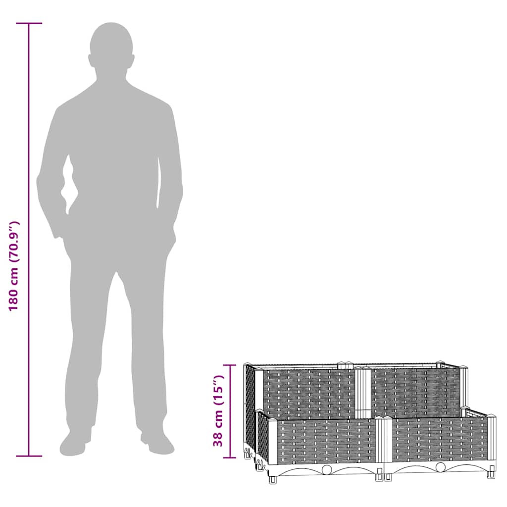 310409 vidaXL Raised Bed 80x80x38 cm Polypropylene