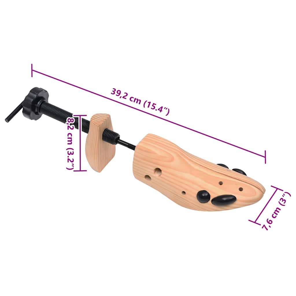 Shoe Trees Size 41-46 Solid Pine Wood