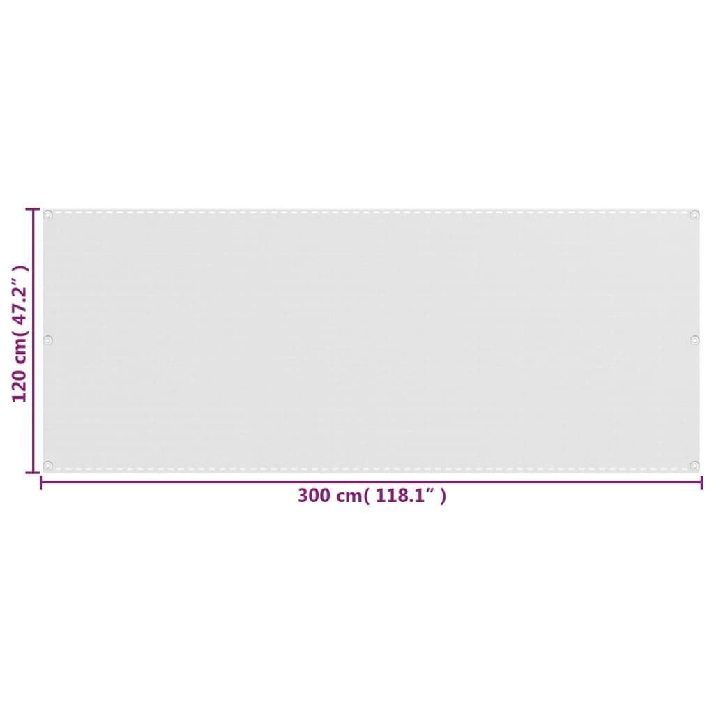 Balcony Screen White 120x300 cm HDPE