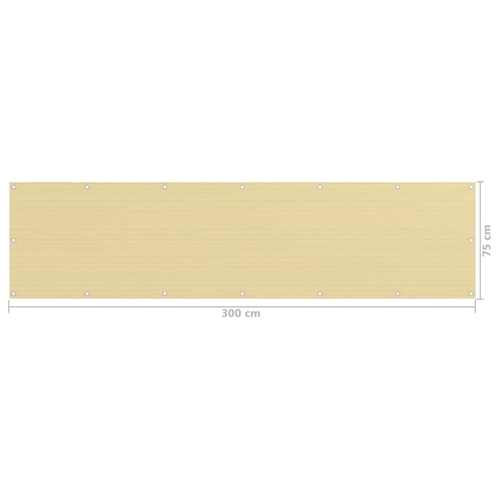 Balcony Screen Beige 75x300 cm HDPE