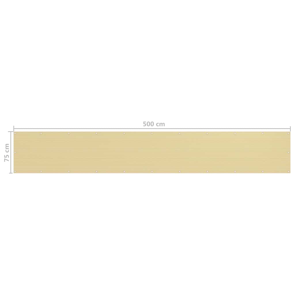 Balcony Screen Beige 75x500 cm HDPE