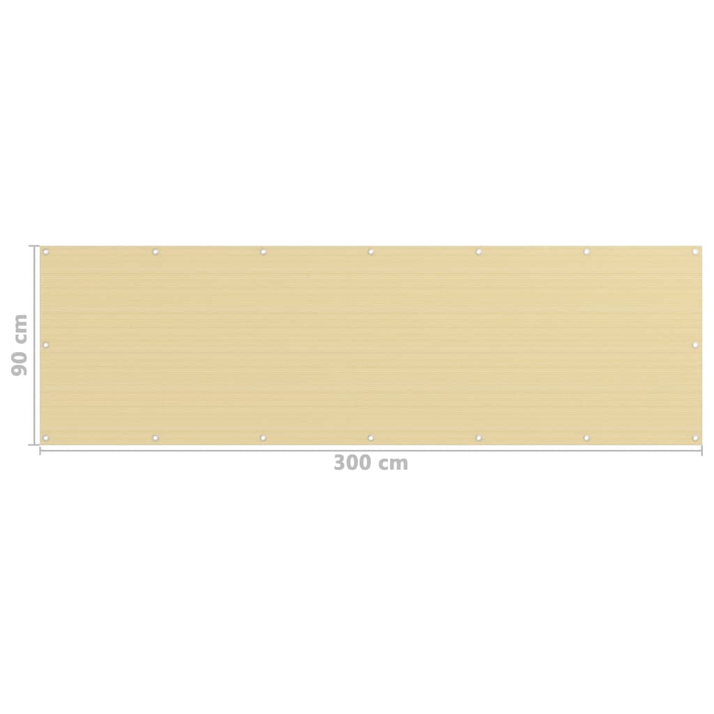Balcony Screen Beige 90x300 cm HDPE