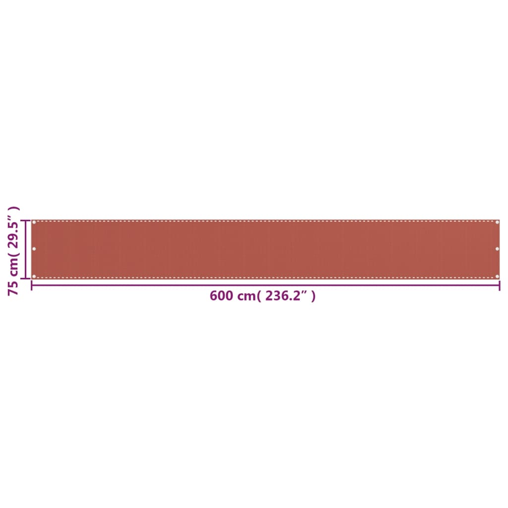 Balcony Screen Terracotta 75x600 cm HDPE