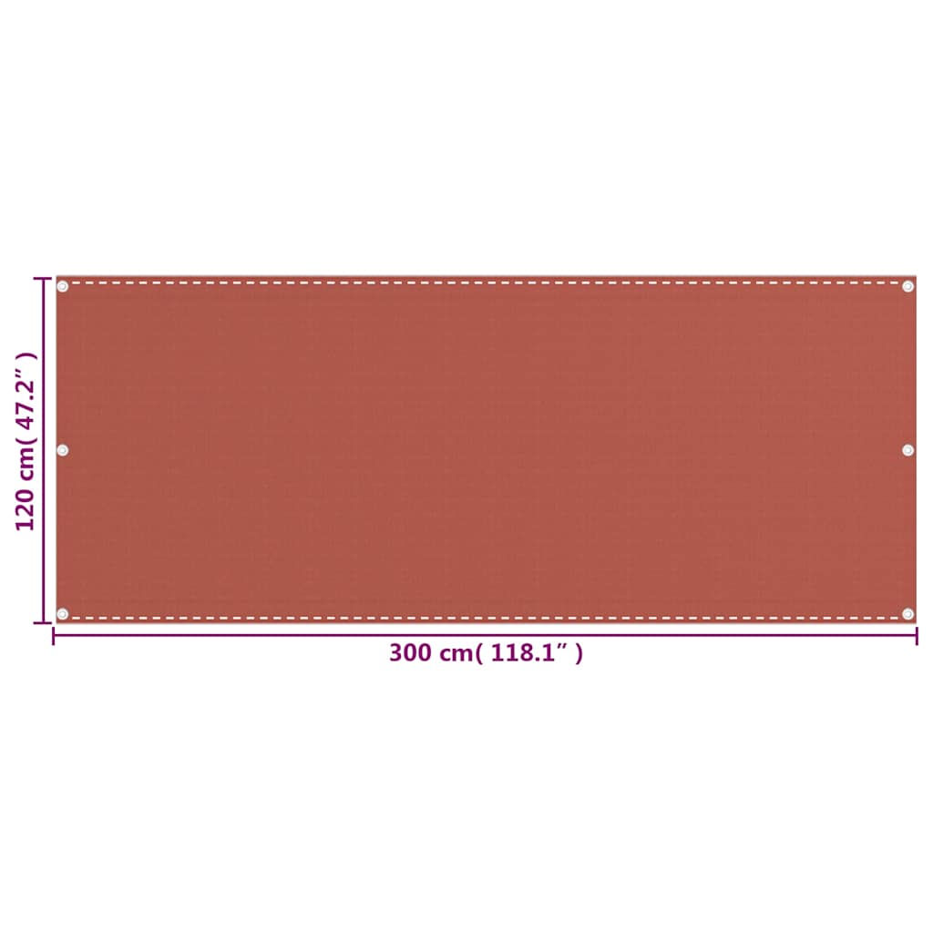Balcony Screen Terracotta 120x300 cm HDPE