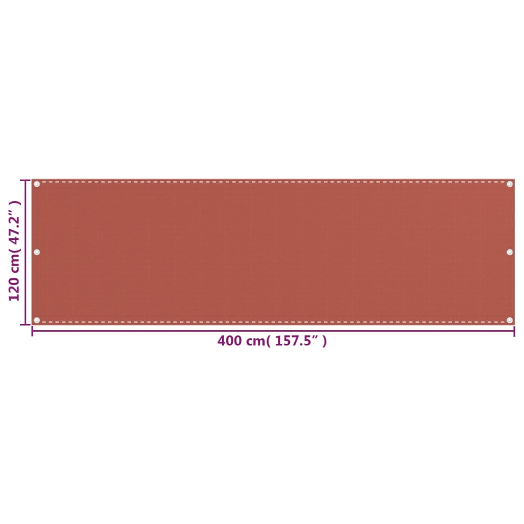 Balcony Screen Terracotta 120x400 cm HDPE