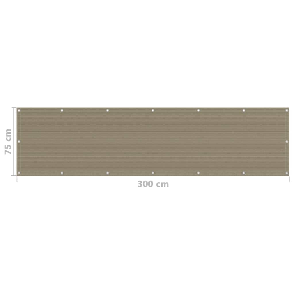 Balcony Screen Taupe 75x300 cm HDPE
