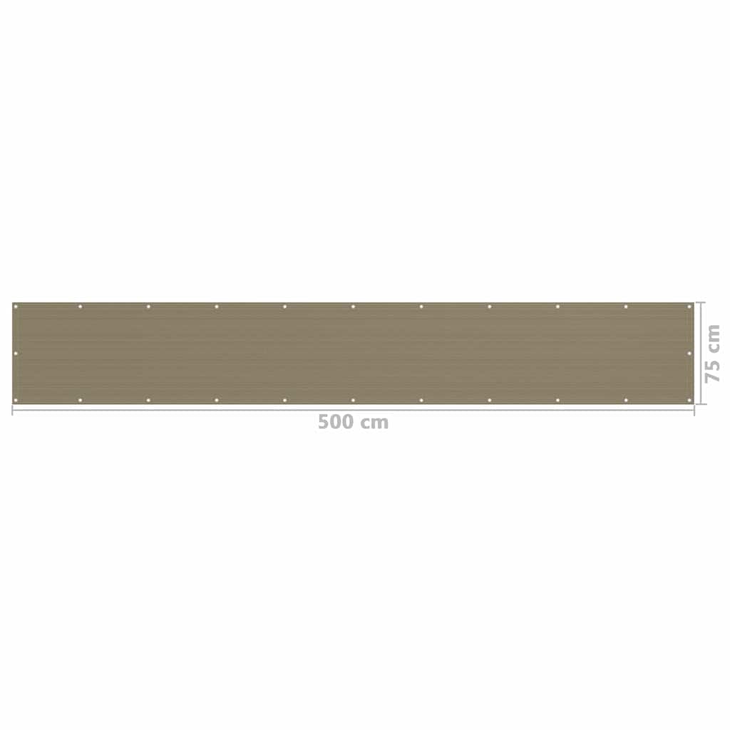 Balcony Screen Taupe 75x500 cm HDPE