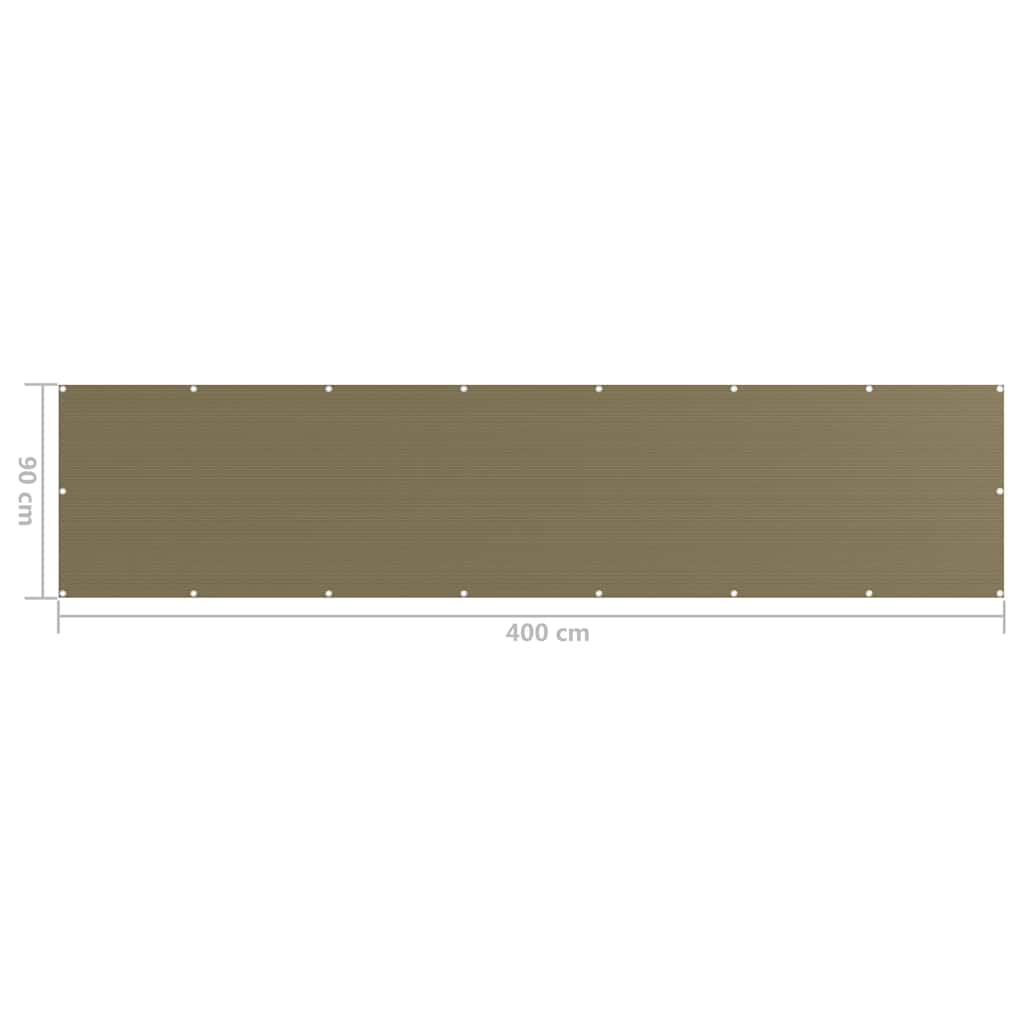 Balcony Screen Taupe 90x400 cm HDPE