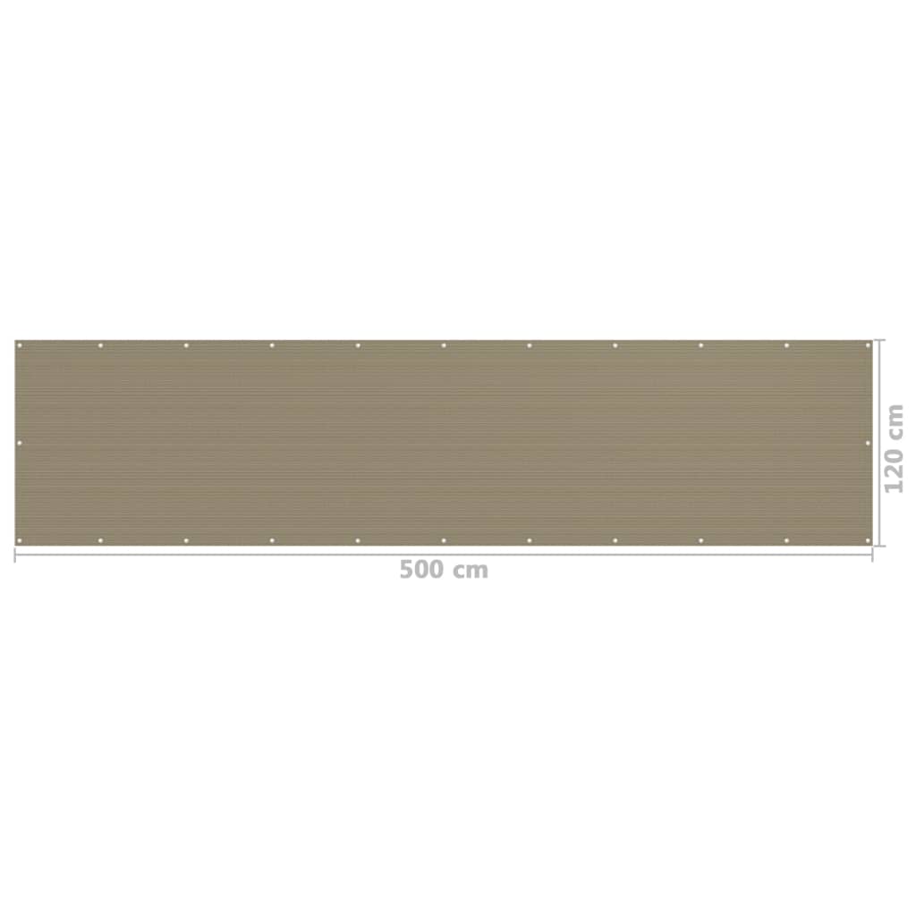 Balcony Screen Taupe 120x500 cm HDPE