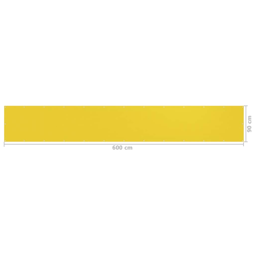 Balcony Screen Yellow 90x600 cm HDPE