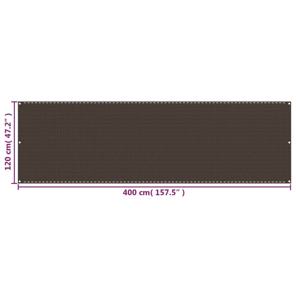 Balcony Screen Brown 120x400 cm HDPE
