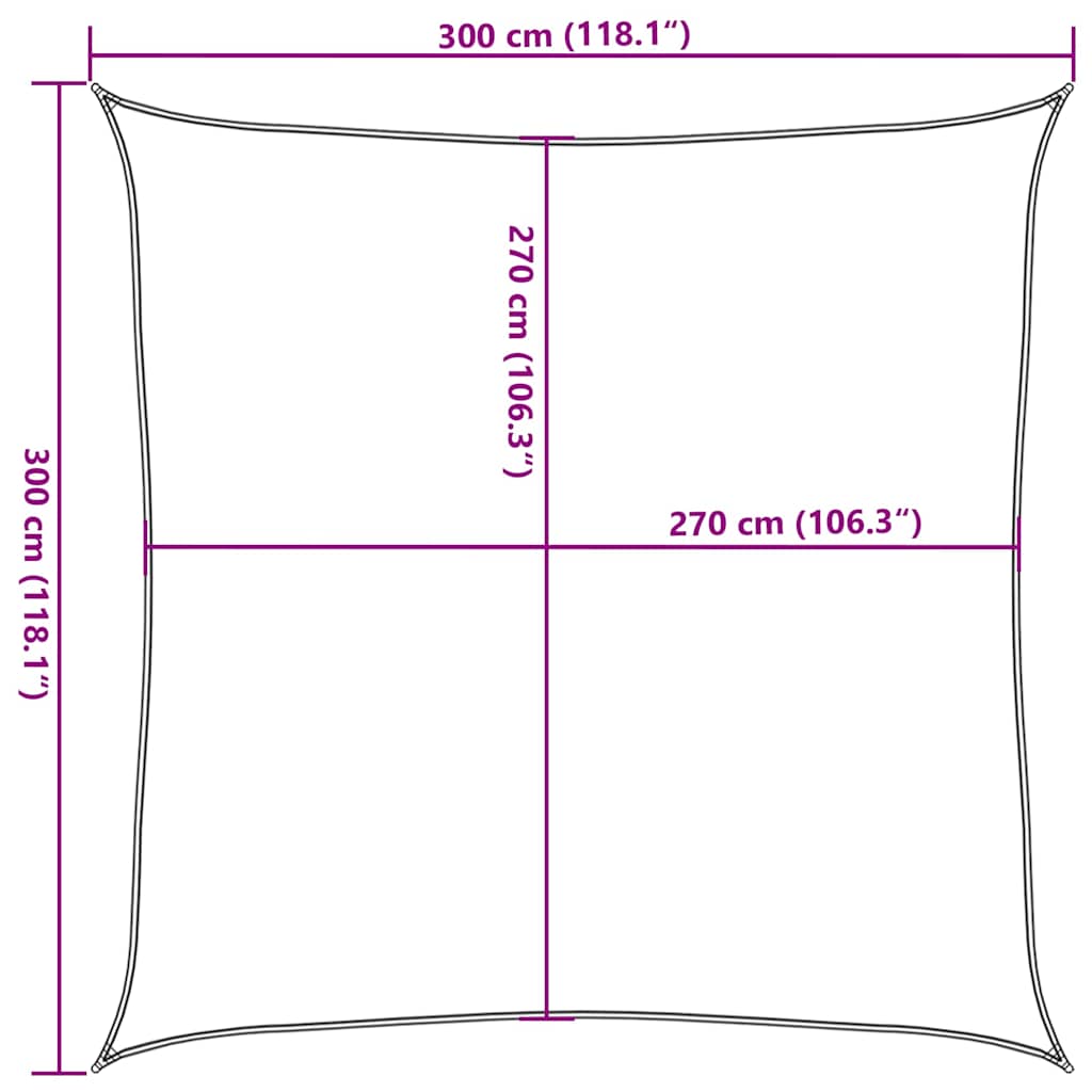 Sunshade Sail 160 g/m² Anthracite 3x3 m HDPE