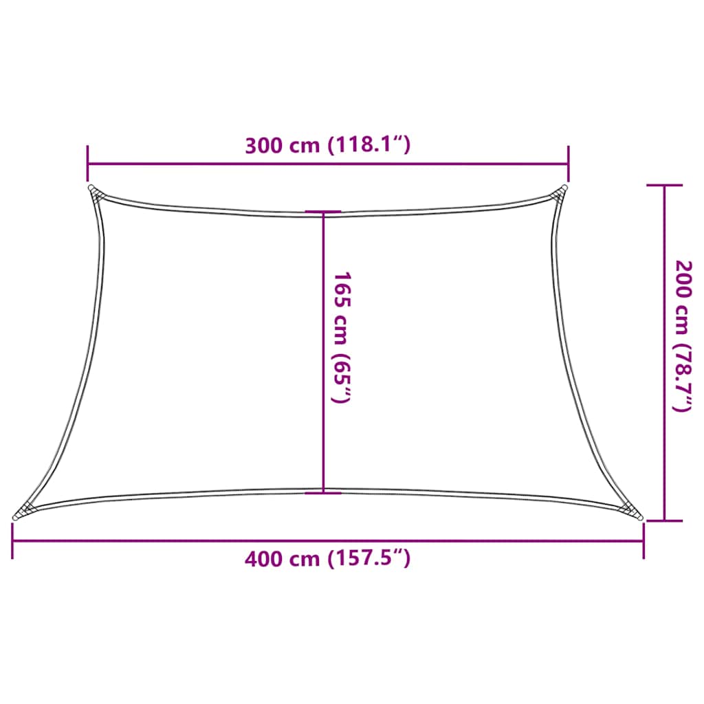 Sunshade Sail 160 g/m² Anthracite 3/4x2 m HDPE