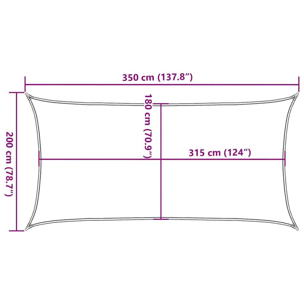 Sunshade Sail 160 g/m² Beige 2x3.5 m HDPE