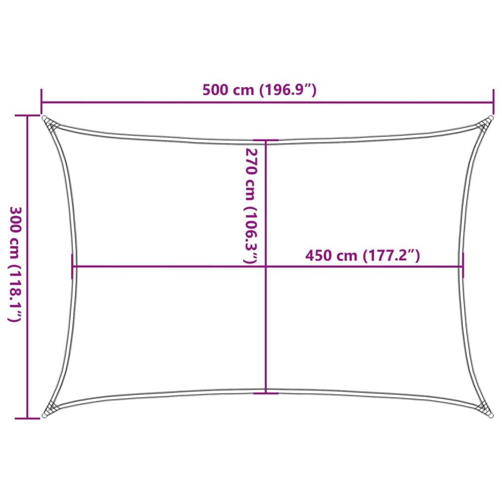 Sunshade Sail 160 g/m² White 3x5 m HDPE