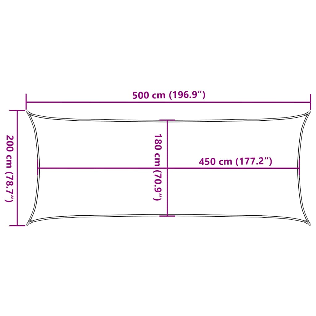 311341 vidaXL Sunshade Sail 160 g/m² Terracotta 2x5 m HDPE