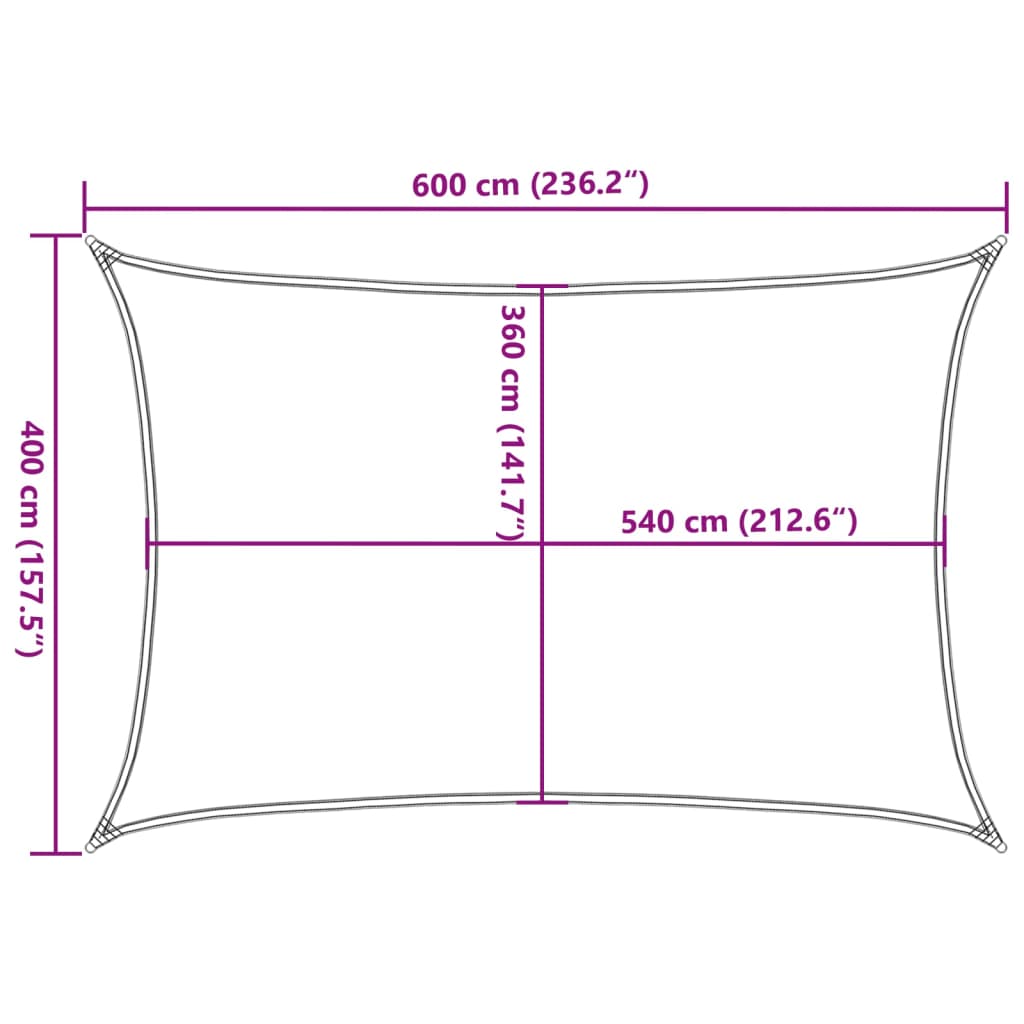 Sunshade Sail 160 g/m² Terracotta 4x6 m HDPE