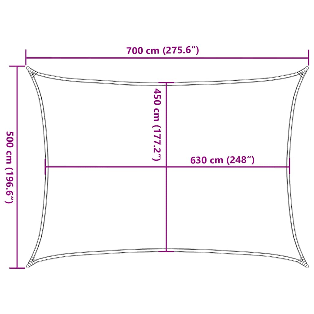 311357 vidaXL Sunshade Sail 160 g/m² Terracotta 5x7 m HDPE