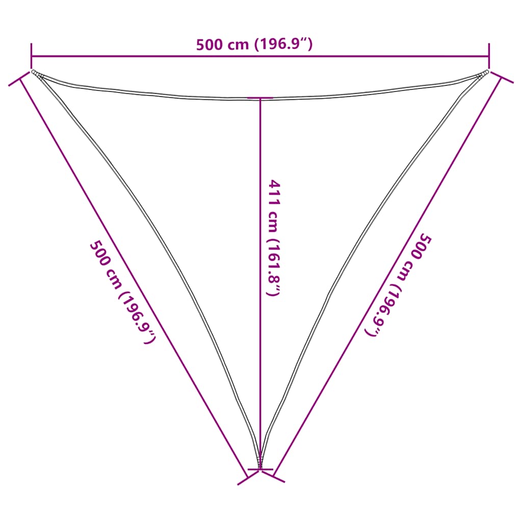 Sunshade Sail 160 g/m² Triangular Blue 5x5x5 m HDPE