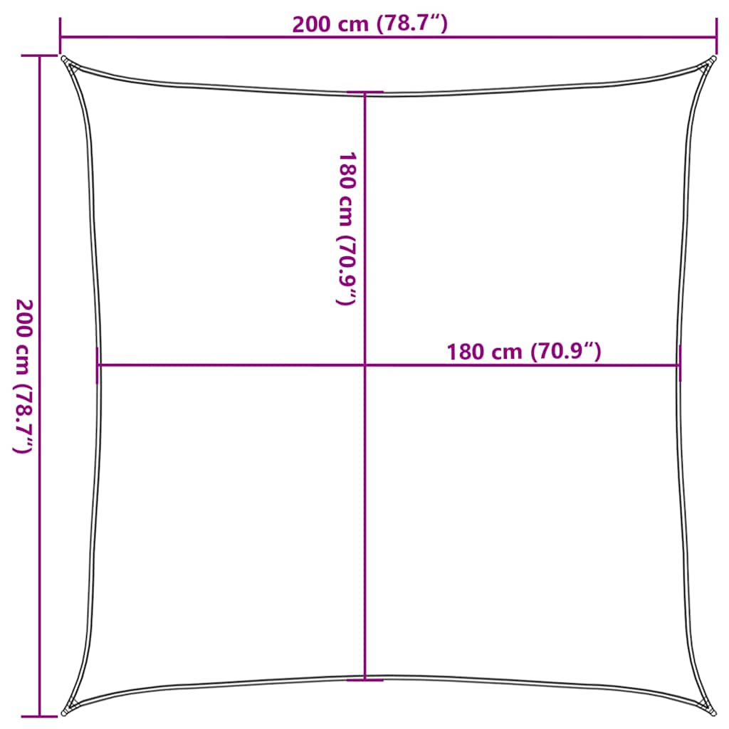Sunshade Sail 160 g/m² Yellow 2x2 m HDPE