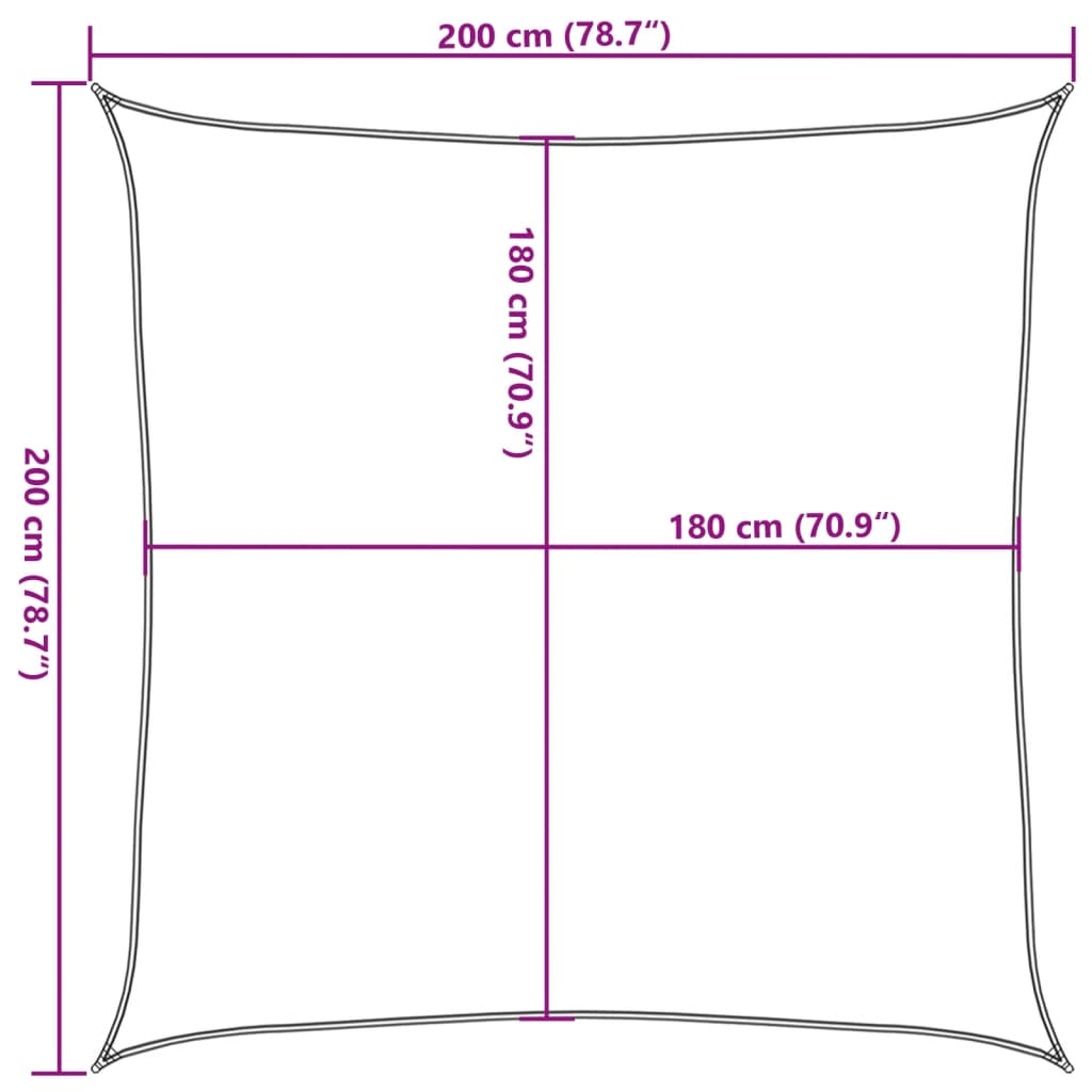 Sunshade Sail 160 g/m² Yellow 2x2 m HDPE