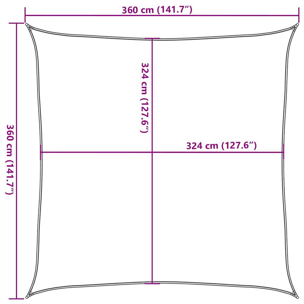 Sunshade Sail 160 g/m² Yellow 3.6x3.6 m HDPE