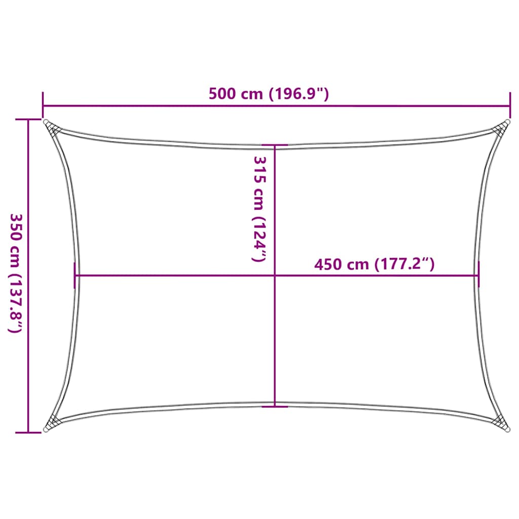 Sunshade Sail 160 g/m² Rectangular Yellow 3.5x5 m HDPE