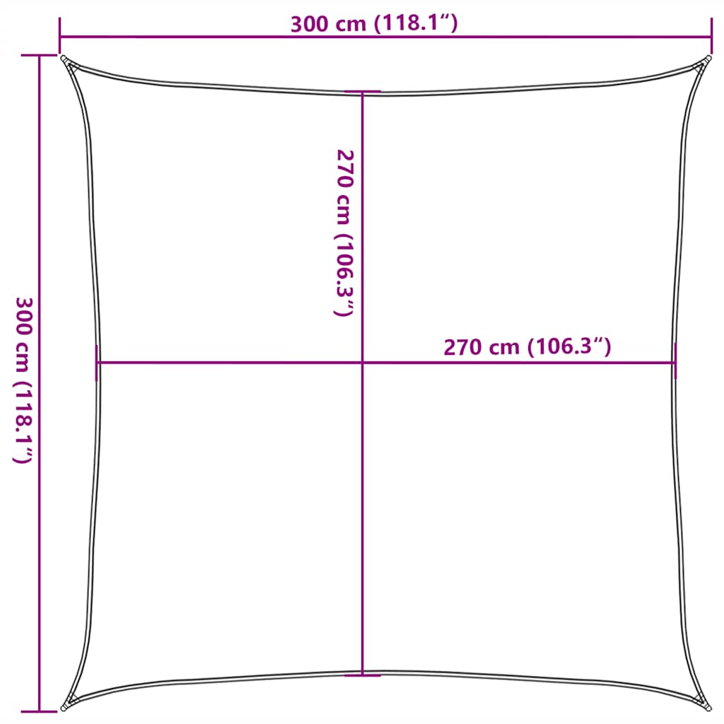 Sunshade Sail 160 g/m² Red 3x3 m HDPE