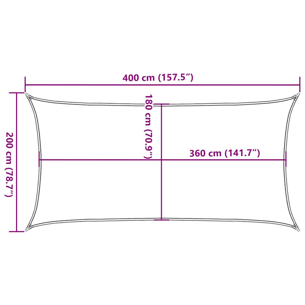 Sunshade Sail 160 g/m² Red 2x4 m HDPE