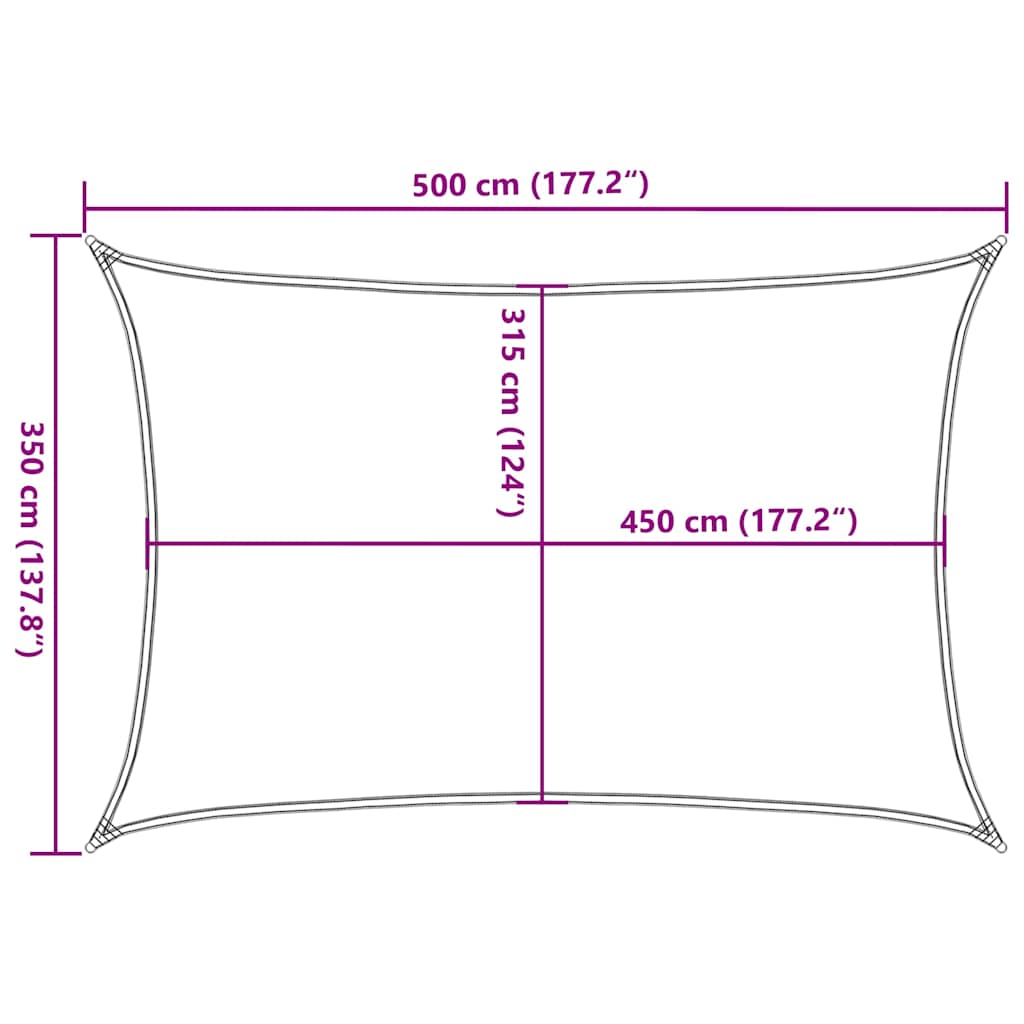 Sunshade Sail 160 g/m² Red 3.5x5 m HDPE