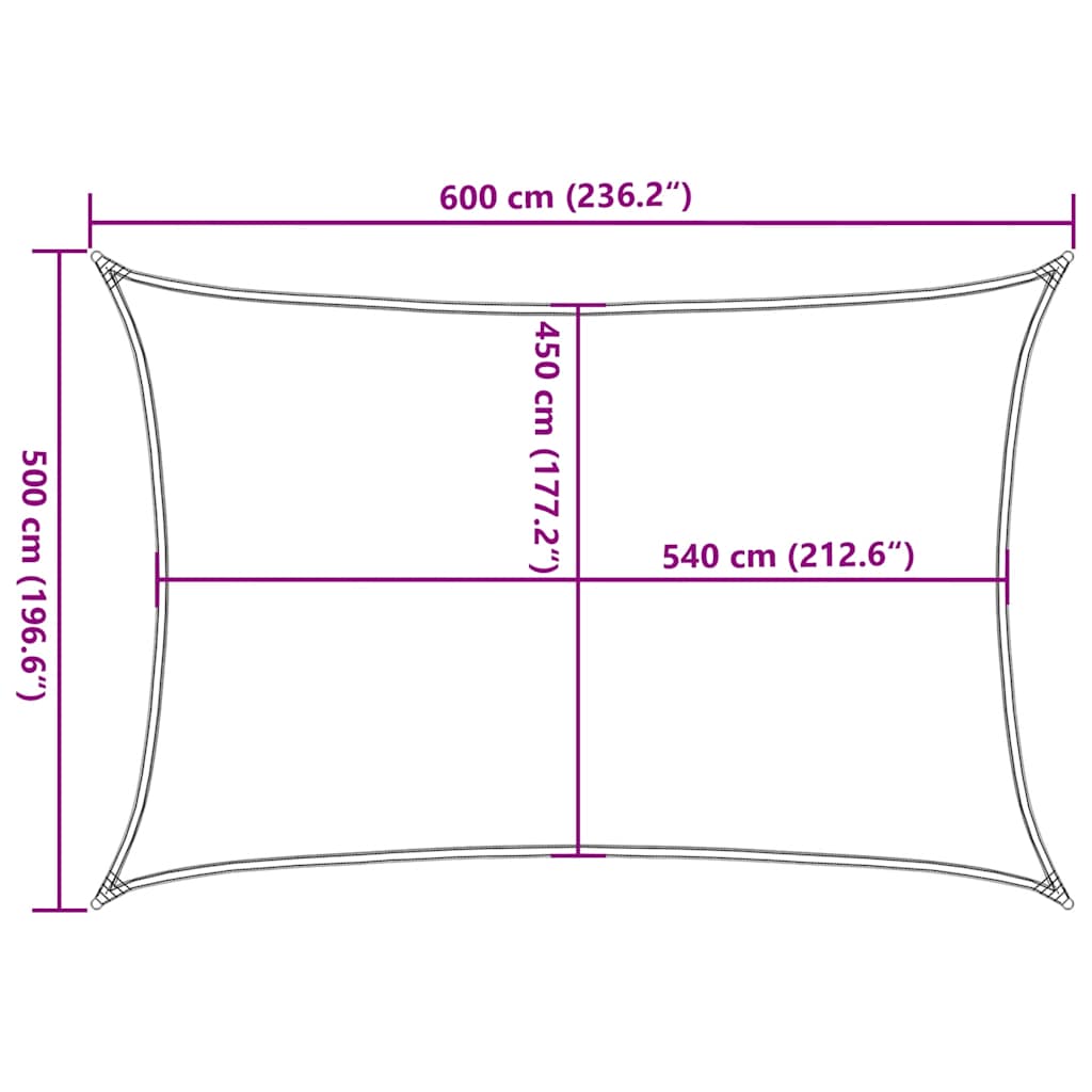 Sunshade Sail 160 g/m² Red 5x6 m HDPE