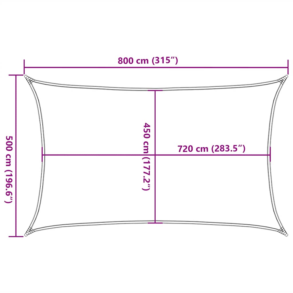 Sunshade Sail 160 g/m² Red 5x8 m HDPE