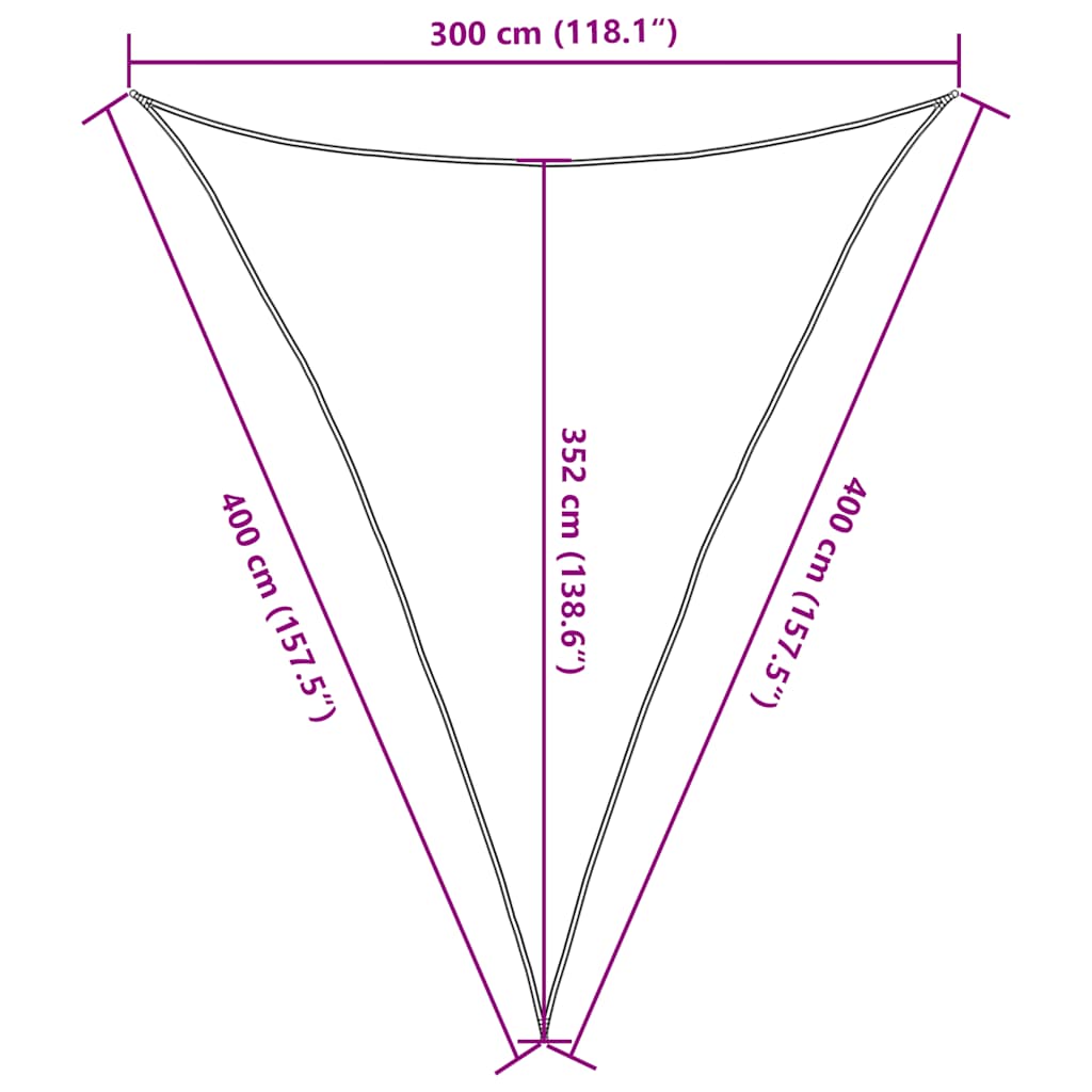 Sunshade Sail 160 g/m² Red 3x4x4 m HDPE