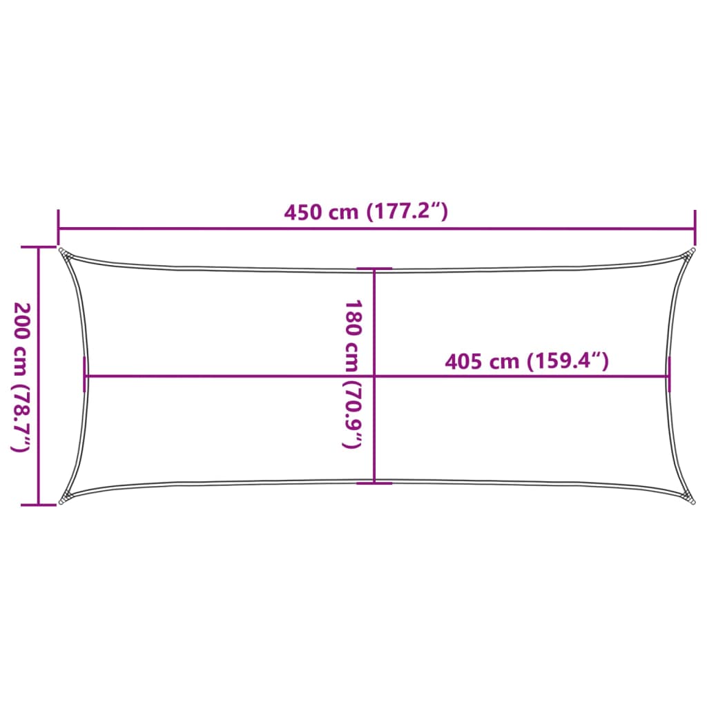 Sunshade Sail 160 g/m² Orange 2x4.5 m HDPE