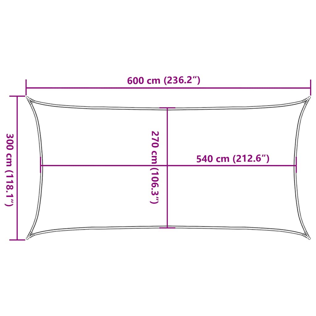 Sunshade Sail 160 g/m² Rectangular Orange 3x6 m HDPE