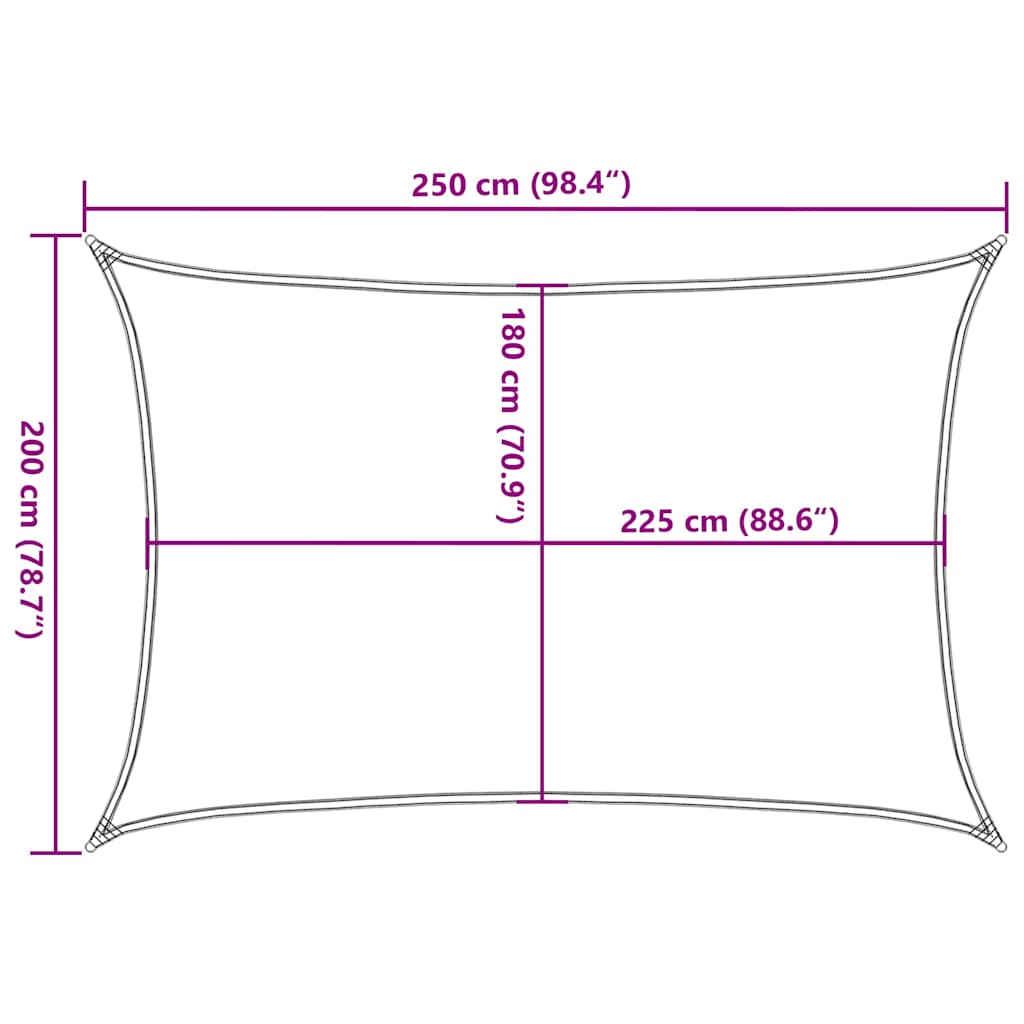 Sunshade Sail 160 g/m² Brown 2x2.5 m HDPE