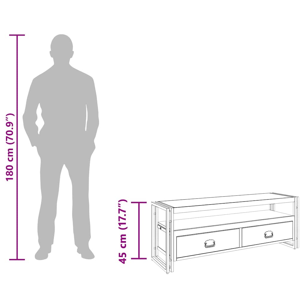 TV Cabinet 120x35x45 cm Solid Wood with Honey Finish