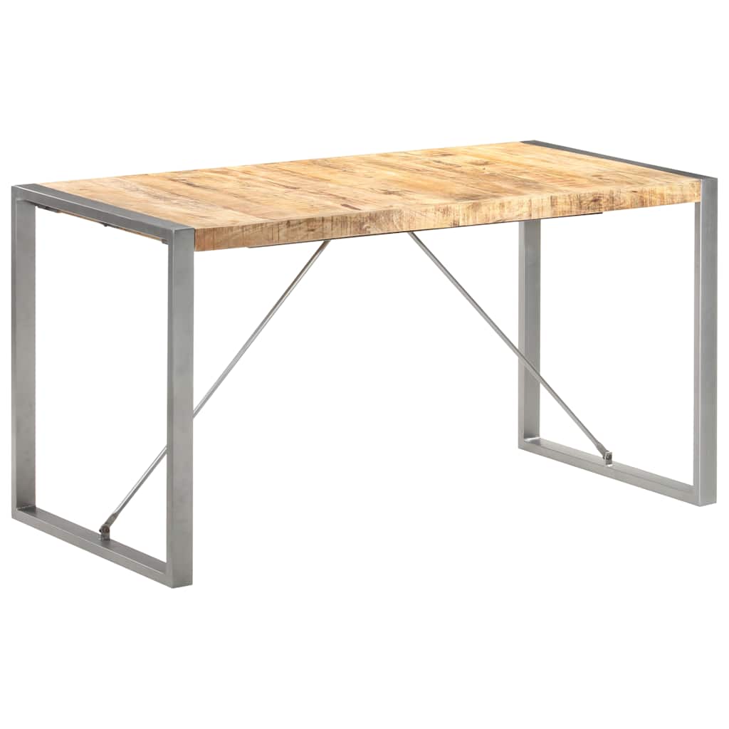 Dining Table | Brown | Solid Rough Mango Wood | Heavy Weight Endurance