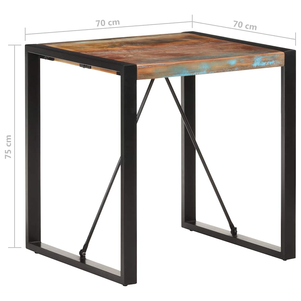 321597 vidaXL Dining Table 70x70x75 cm Solid Reclaimed Wood