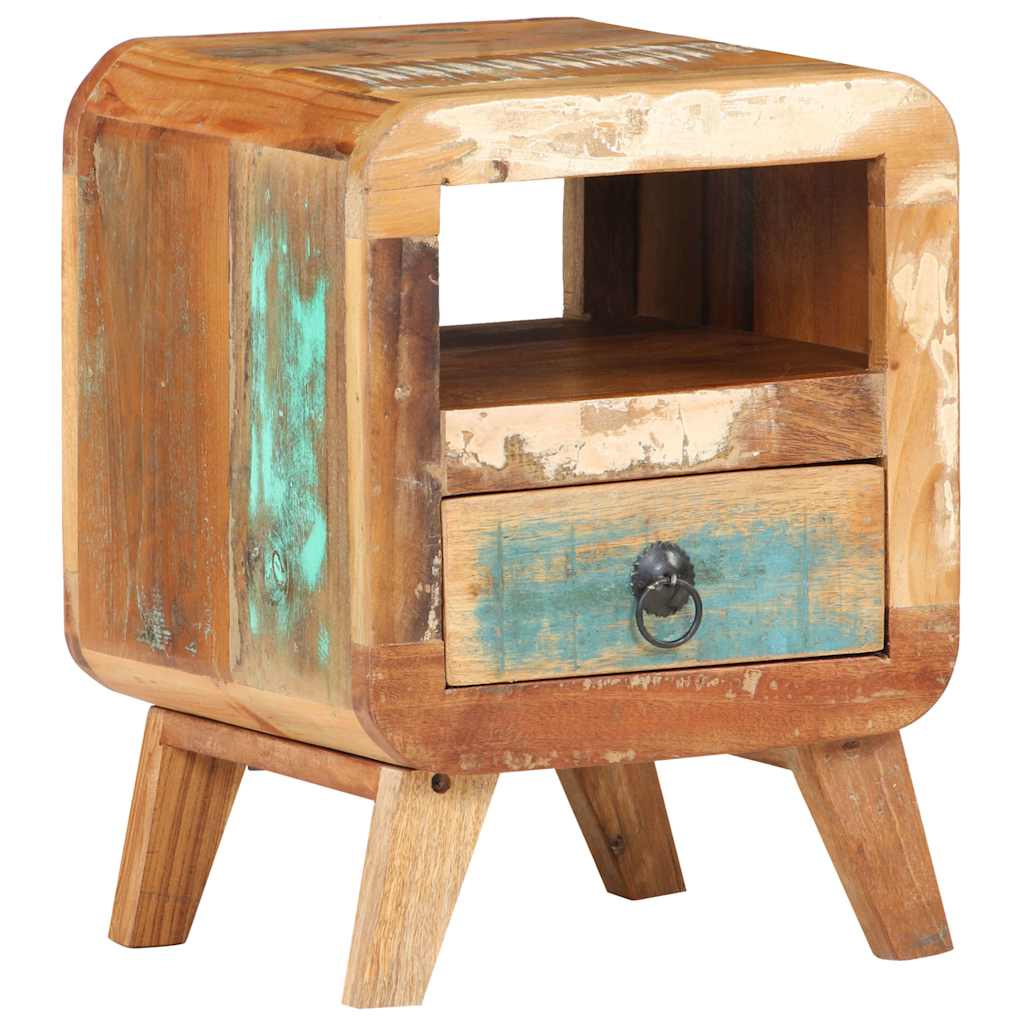 Bedside Cabinet | Multicolour | Solid Reclaimed Wood | Compact