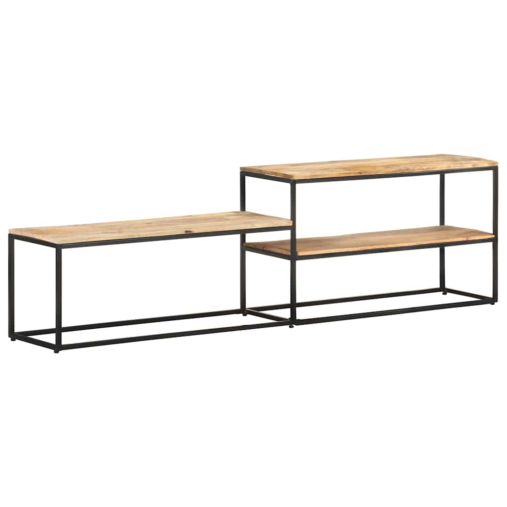 TV Cabinet | Mango wood colour | Rough Mango Wood and Powder-Coated Steel