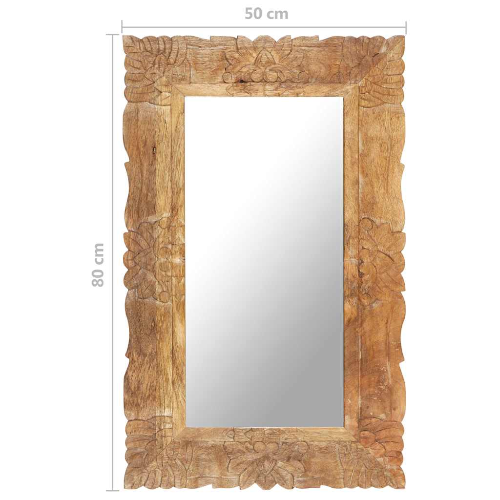 321636 vidaXL Mirror 80x50 cm Solid Mango Wood