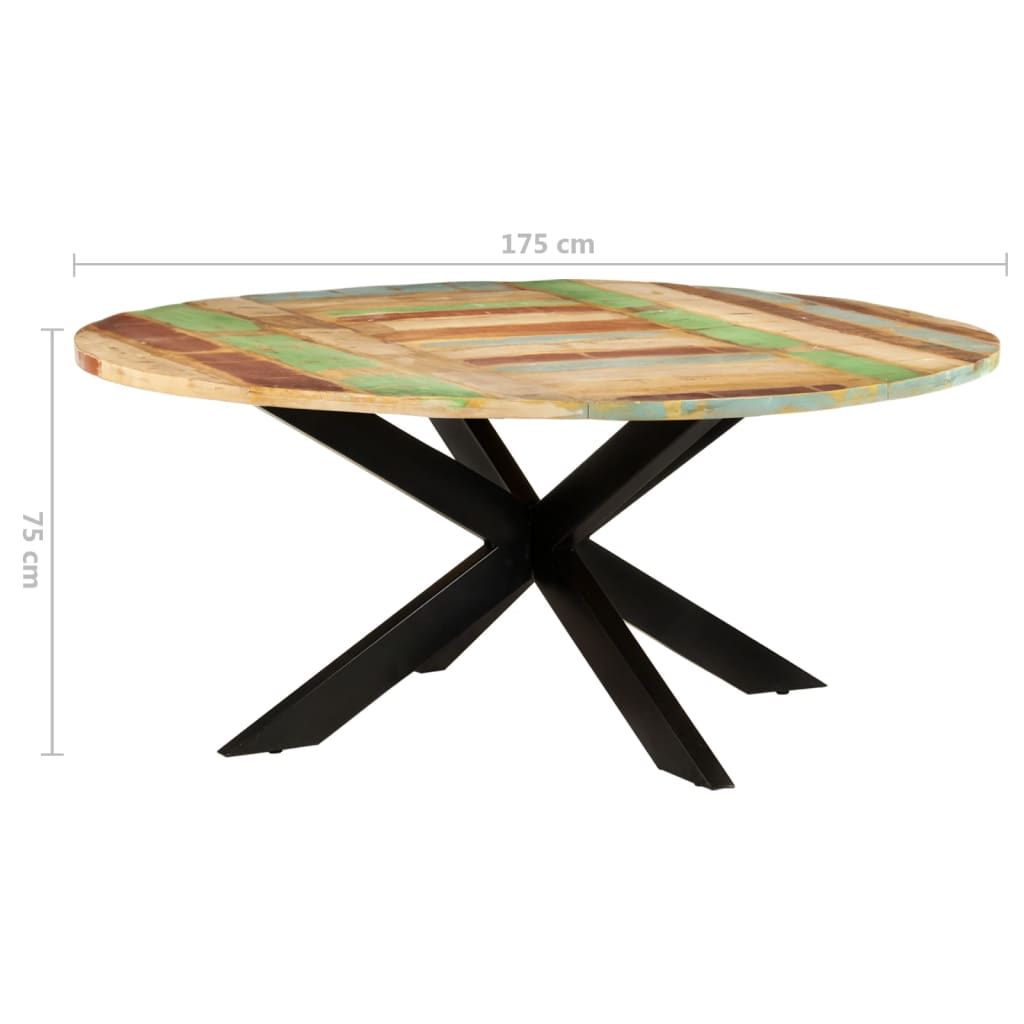 Dining Table Round 175x75 cm Solid Reclaimed Wood