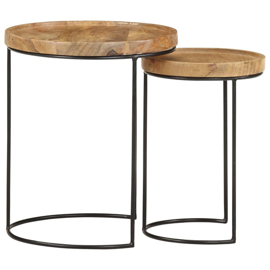 Coffee Table | Brown and black | Solid mango wood, powder-coated steel