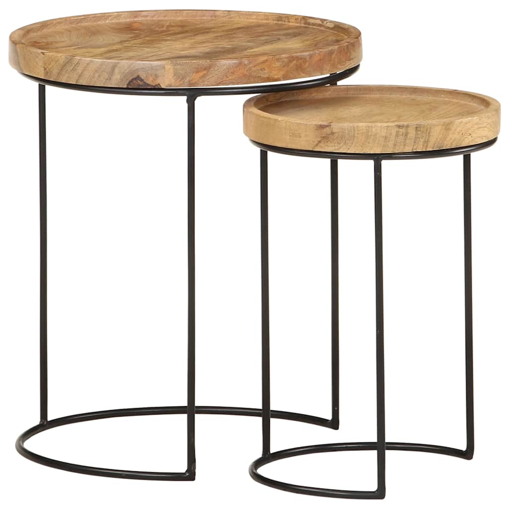 Coffee Table | Brown and black | Solid mango wood, powder-coated steel