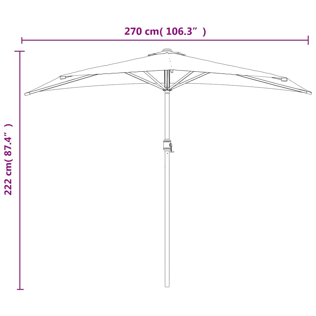 Balcony Parasol | Bordeaux red | Fabric, steel, aluminium | Large