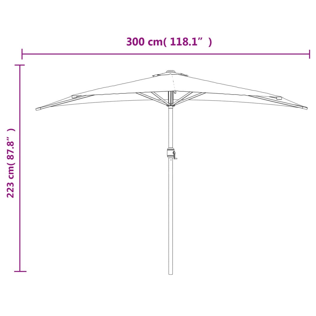 Balcony Parasol | Bordeaux Red | Fabric, Steel, Aluminium | Large